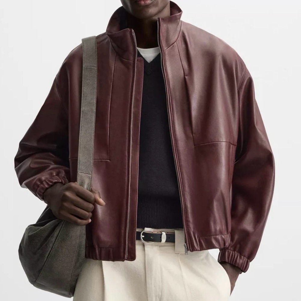 ZARA RELAXED FIT LEATHER JACKET